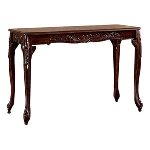Pemberly Row Sofa Table with Open Shelf and Turned Legs in Cherry