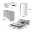 Pemberly Row 4Pc CK Bedroom Set with Leatherette Headboard & USB Nightstand