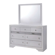 Pemberly Row 4 Pc King Bedroom Set with Panel Design and Silver Accents in White