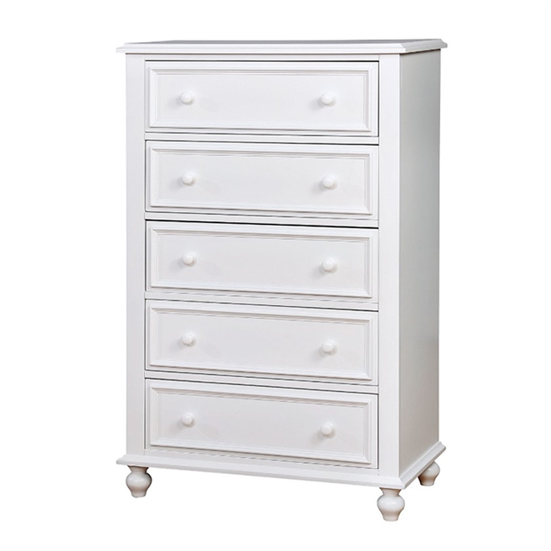 Pemberly Row 3 Piece Full Kids Bedroom Set with Tufted Curved Headboard in White