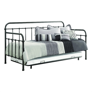 Pemberly Row Twin Metal Daybed with Minimalist Design in Bronze