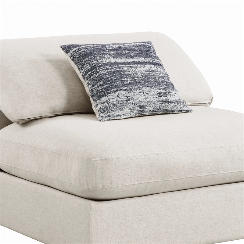 Pemberly Row Upholstered Armless Chair with Loose Cushion Seat & Small Feet