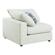 Pemberly Row Upholstered Corner Chair w/ Loose Cushion Seat & Small Feet - Beige