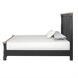 Pemberly Row King Bed with Tall Headboard & Farmhouse Legs in Black & Oak Brown