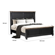 Pemberly Row King Bed with Tall Headboard & Farmhouse Legs in Black & Oak Brown