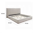 Pemberly Row Queen Bed with Upholstered Frame and 13 Slats in Gray Fabric