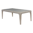 Pemberly Row 6 Seater Dining Table with Mirror Inserts & Tapered Legs in Silver