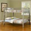 Pemberly Row Full Size Metal Bunk Bed with Movable Ladder & Guard Rails in Gold