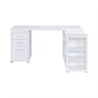 Pemberly Row L Shaped Office Desk with File Cabinet & Reversible Return in White