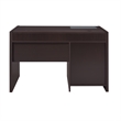 Pemberly Row Computer Desk w/ Power Storage & Keyboard Tray in Cappuccino Brown