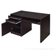 Pemberly Row Computer Desk w/ Power Storage & Keyboard Tray in Cappuccino Brown