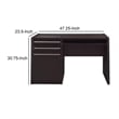 Pemberly Row Computer Desk w/ Power Storage & Keyboard Tray in Cappuccino Brown