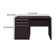 Pemberly Row Computer Desk w/ Power Storage & Keyboard Tray in Cappuccino Brown