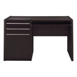 Pemberly Row Computer Desk w/ Power Storage & Keyboard Tray in Cappuccino Brown