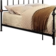 Pemberly Row Metal Full Bed with Curved Headboard & 7 Spindles in Black & Gold