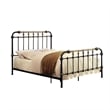 Pemberly Row Metal Full Bed with Curved Headboard & 7 Spindles in Black & Gold