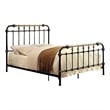 Pemberly Row Metal Full Bed with Curved Headboard & 7 Spindles in Black & Gold