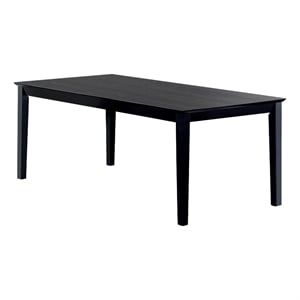Pemberly Row Dining Table with 18&quot Extension Leaf & Tapered Legs in Black