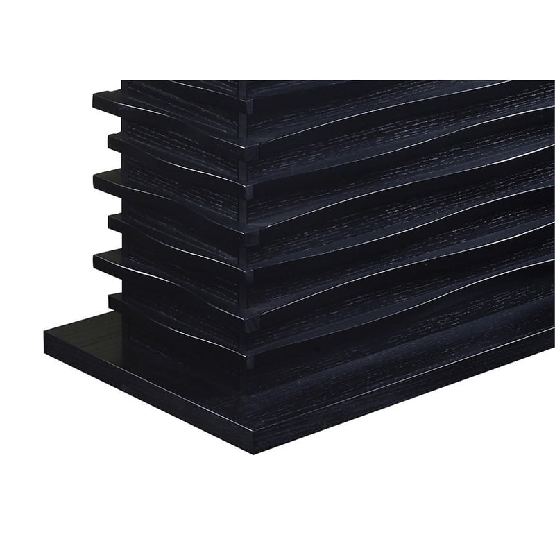 Pemberly Row 66 Inch Dining Table with Richly Textured Pedestal Base in Black