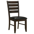 Pemberly Row 2Pc Ladder Back Dining Side Chairs w/ Cushioned Seat in Cappuccino