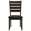 Pemberly Row 2Pc Ladder Back Dining Side Chairs w/ Cushioned Seat in Cappuccino
