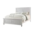 Pemberly Row California King Bed w/ Mission Style Frame & Accent Lines in White