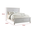 Pemberly Row Eastern King Bed with Mission Style Frame and Accent Lines in White
