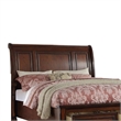 Pemberly Row Queen Sleigh Bed with Storage Drawers & Rolled Headboard in Cherry