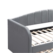 Pemberly Row Channel Tufted Daybed with Pull Out Trundle & Wooden Slats in Gray