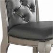 Pemberly Row Set of 2 Rubberwood Dining Chairs with Tufted Back in Gray & Silver