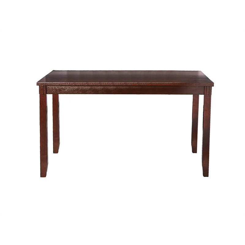 Pemberly Row 6 Pc Rubberwood Dining Set with Bench & 4 Chairs in Espresso Brown