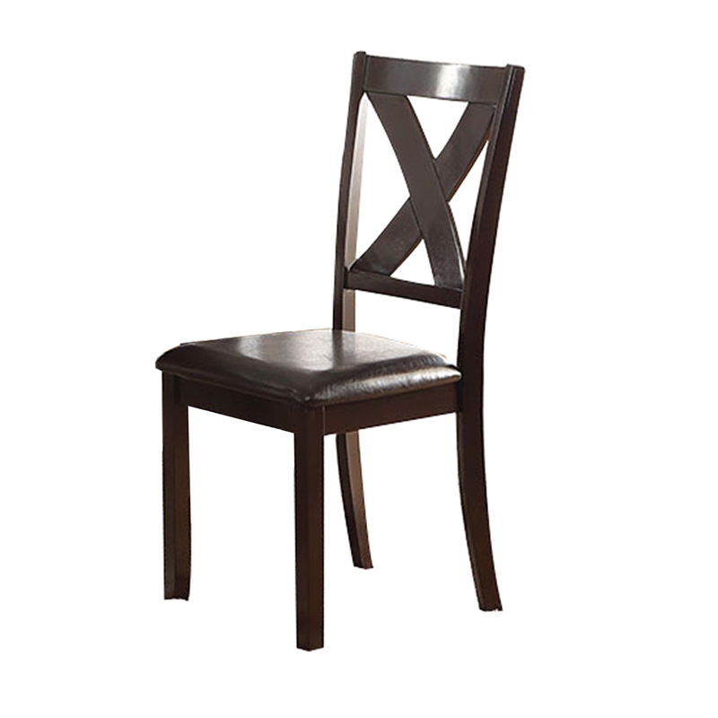 Pemberly Row 6 Pc Rubberwood Dining Set with Bench & 4 Chairs in Espresso Brown