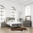 Pemberly Row 4Pc Queen Bedroom Set with LED Headboard & Mirror Trim in Silver