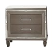 Pemberly Row 4Pc Queen Bedroom Set with LED Headboard & Mirror Trim in Silver