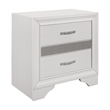 Pemberly Row 4Pc Queen Bedroom Set w/ Channel Tufted Headboard in Silver & White