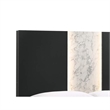 Pemberly Row King Platform Bed with LED Lighting and White Marble Trim in Black