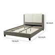 Pemberly Row 5Pc Queen Bedroom Set with Tufted Headboard & Gold Accents in Brown
