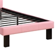 Pemberly Row Twin Bed with Faux Leather Tufted Headboard in Pink