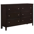 Pemberly Row 4Pc Queen Bedroom Set w/ Padded Panel Headboard in Cappuccino Brown