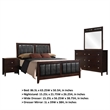 Pemberly Row 4Pc Queen Bedroom Set w/ Padded Panel Headboard in Cappuccino Brown