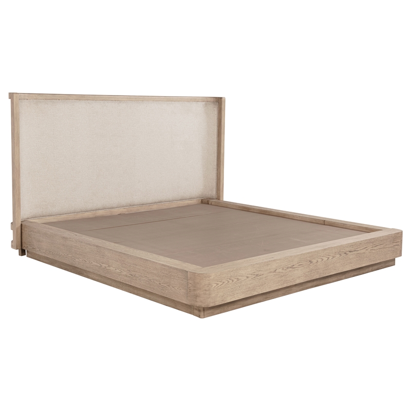 Pemberly Row 4 Pc Queen Bedroom Set with Resin Cane & USB Charging in Beige Oak