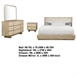 Pemberly Row 4 Pc Queen Bedroom Set with Resin Cane & USB Charging in Beige Oak