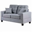 Pemberly Row 2 Pc Sofa and Loveseat Set with Accent Tufting and Pillows in Gray