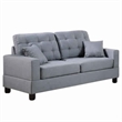 Pemberly Row 2 Pc Sofa and Loveseat Set with Accent Tufting and Pillows in Gray