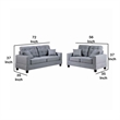 Pemberly Row 2 Pc Sofa and Loveseat Set with Accent Tufting and Pillows in Gray