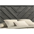 Pemberly Row Twin Bed with Chevron Patterned Headboard in Dark Gray Wood