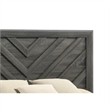 Pemberly Row Twin Bed with Chevron Patterned Headboard in Dark Gray Wood