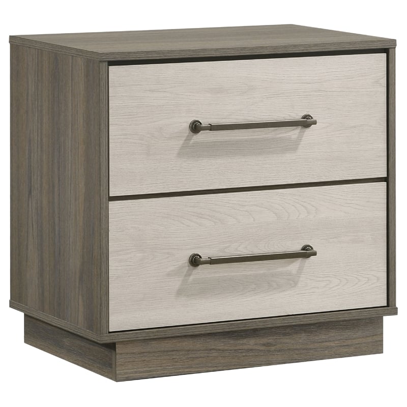 Pemberly Row 5 Pc Queen Bedroom Set with Bookcase Headboard & Chest in Oak Gray
