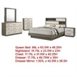 Pemberly Row 5 Pc Queen Bedroom Set with Bookcase Headboard & Chest in Oak Gray