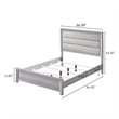 Pemberly Row Full Bed with Channel Tufted Headboard & Slatted Base in Gray